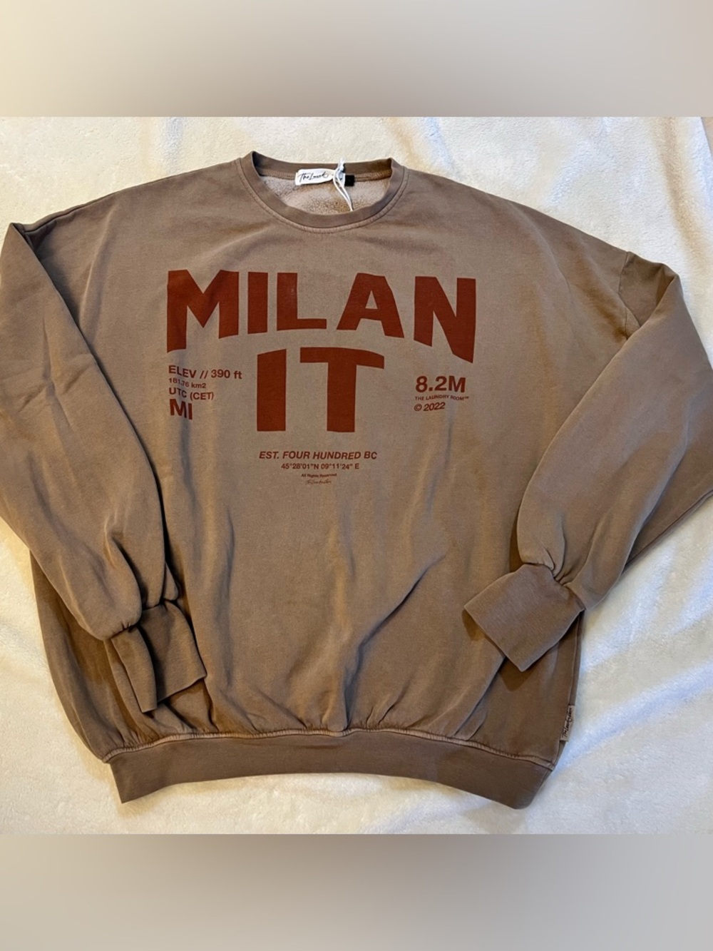 The Laundry Room Milan IT Oversized Sweatshirt Brown Revolve Size Small NWT